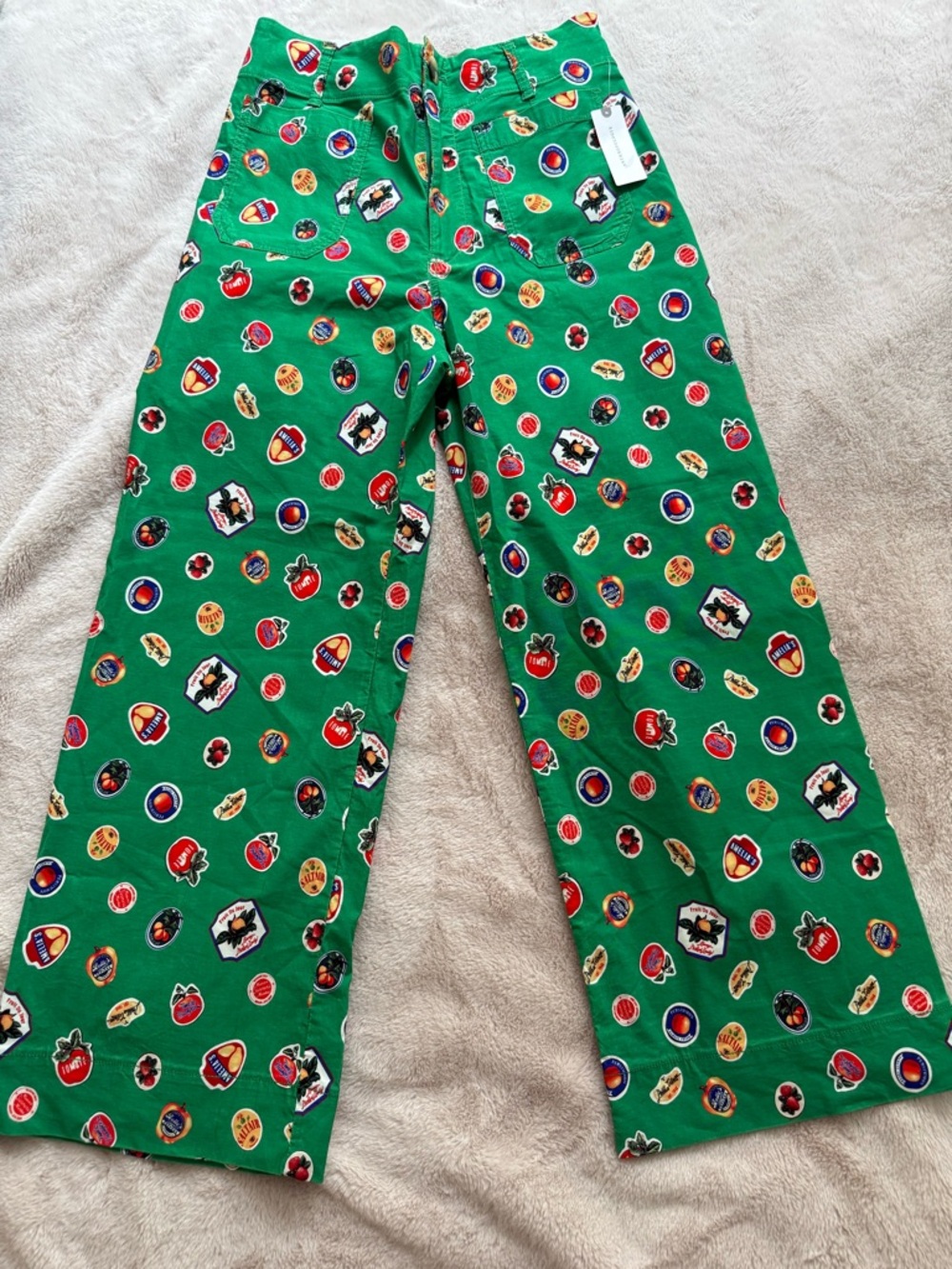 NWT Anthro Maeve The Colette Cropped Wide-Leg Pants Magic Fabric Green Size 28 - Picture 5 of 8